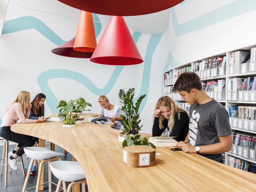 Studieområde på biblioteket